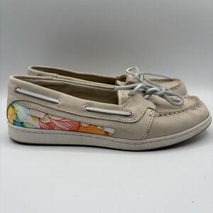 SPERRY Starfish Women's Coral‎ Floral Multicolor Boat Shoes Leather Women's SZ 8